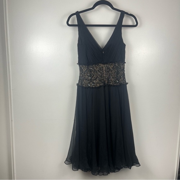 Tadashi Vintage Black Silk Sequin A-Line Fit & Flare Cocktail Dress | Size 6 - Picture 8 of 8
